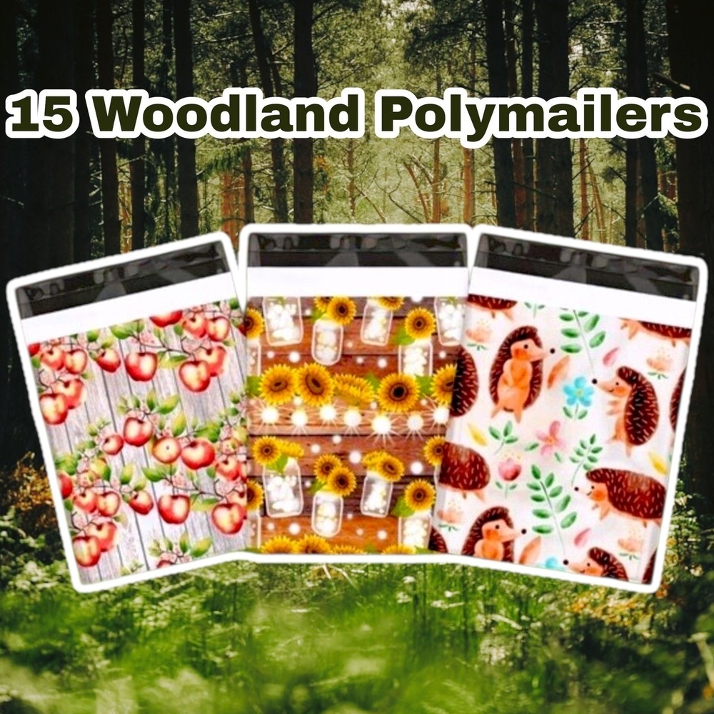Unbranded 15pc Woodland‎ Aesthetic Poly Mailers Multicolor 10"x13"